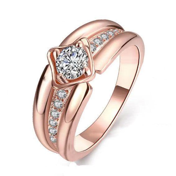 Felicidad kristályos női gyűrű rosegold