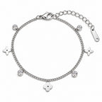 Virágok-kristályok nemeascél karkötő whitegold – stúdiófotó