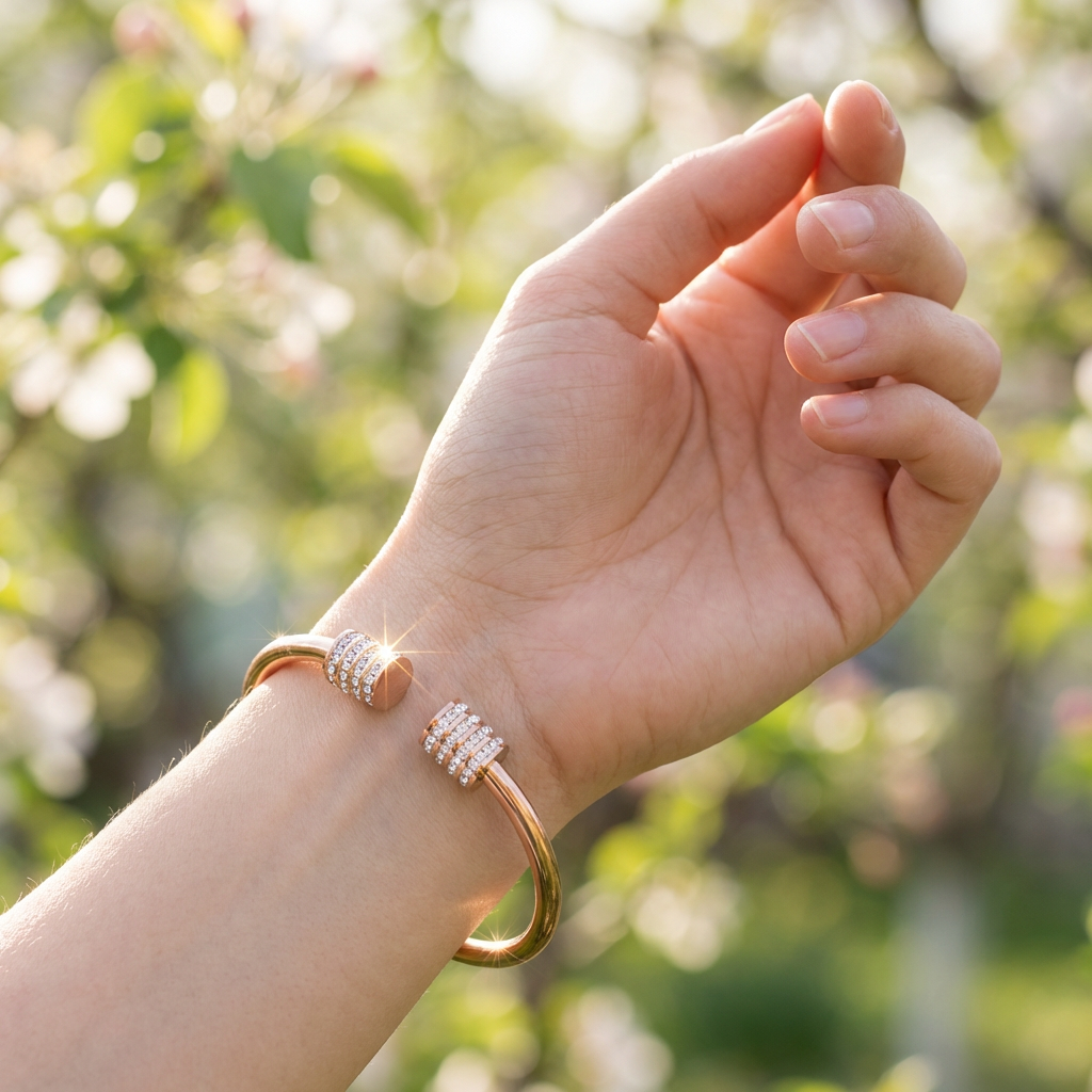Olett nemesacél karkötő rosegold