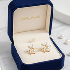 Kristály szélforgó fülbevaló gold