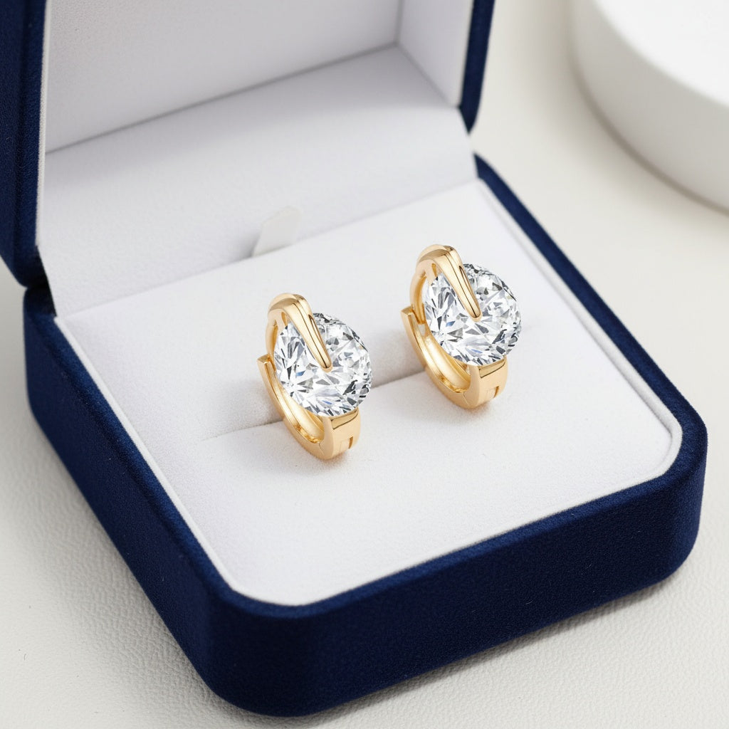 Egykrsitályos elegáns kis karika fülbevaló gold