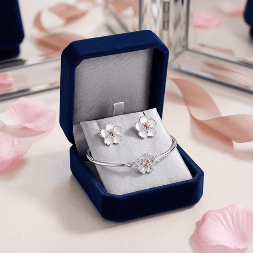 Concetta virágdíszes karkötő +fülbevaló szett