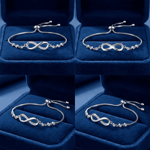 Kristályos végtelen karkötő whitegold