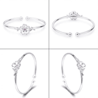 Virágdíszes ezüstös karperec