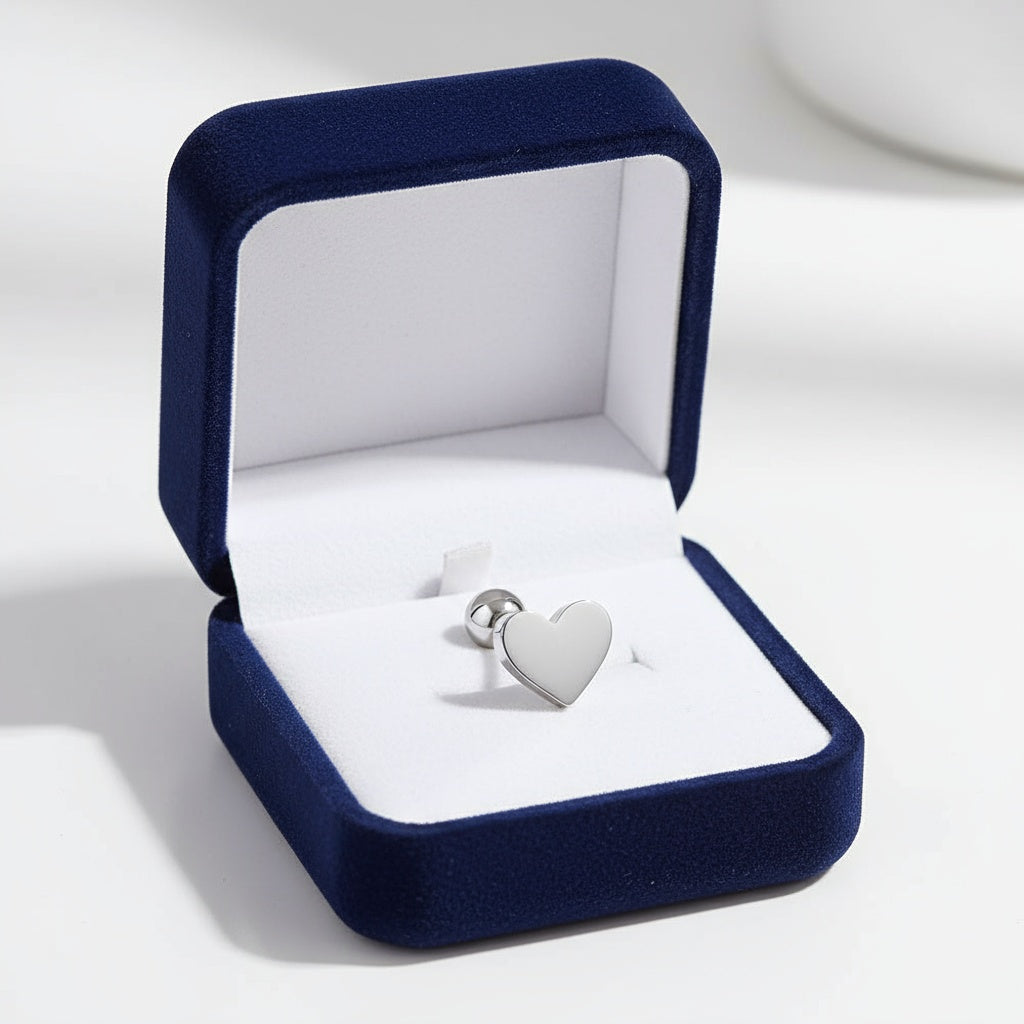 Szívecske nemesacél fülbevaló whitegold