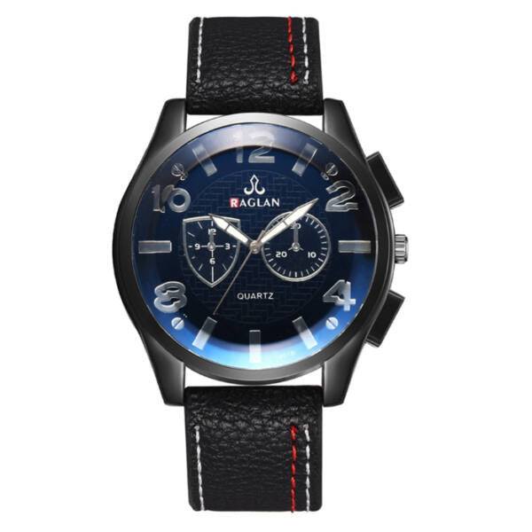 Sportos bőrszíjas férfi óra kék