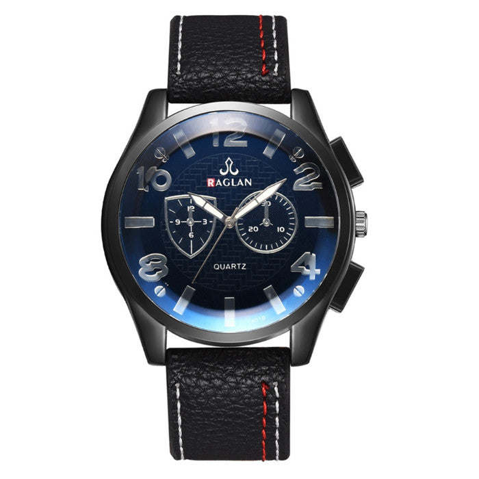 Sportos bőrszíjas férfi óra kék