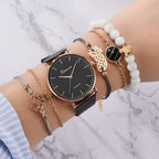 Teresina női óra karkötőkkel black-rosegold