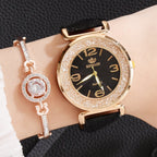 Cammeo Swarovski kristályos női óra karkötővel fekete