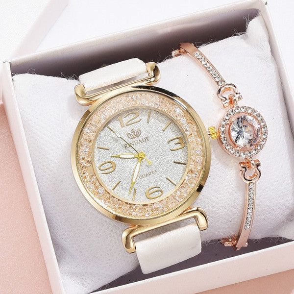 Cammeo Swarovski kristályos női óra karkötővel fehér