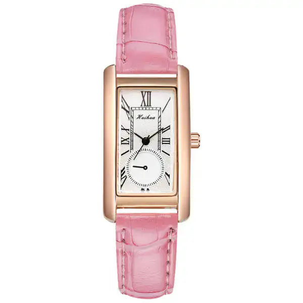 Rozalia bőrszíjas ékszeróra pink-rosegold