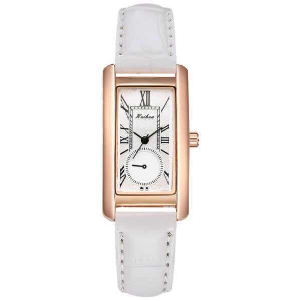 Rozalia bőrszíjas ékszeróra fehér-rosegold