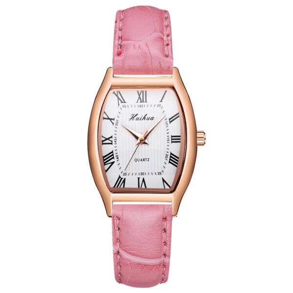Stella bőrszíjas elegáns női óra pink