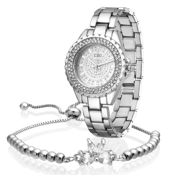 Sienna Swarovski kristályos óra karkötővel whitegold