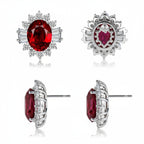 Leane kristályos fülbevaló whitegold-bordó