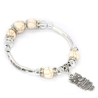 Ezüstös vintage bagoly karlánc fehér