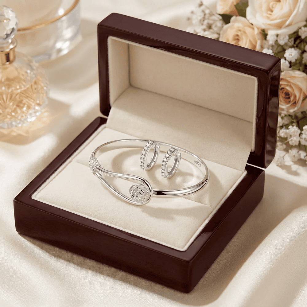 Autumn rózsás karkötő +fülbevaló szett