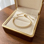 Kristályos tenisz karkötő gold