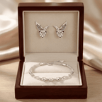 Angyalszárnyak karkötő +fülbevaló szett whitegold