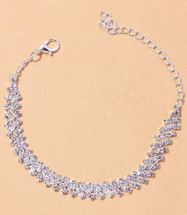 Smoon kristály cikcakk bokalánc whitegold