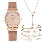 Milla óra +karkötők +nyaklánc rosegold