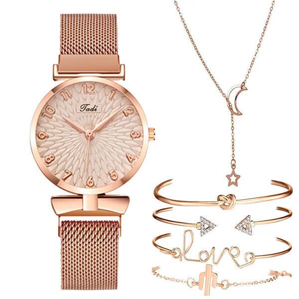 Milla óra +karkötők +nyaklánc rosegold