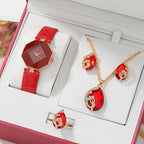 Tamara óra-ékszer szett piros