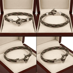 Horgony uniszex karkötő zöld-mintás