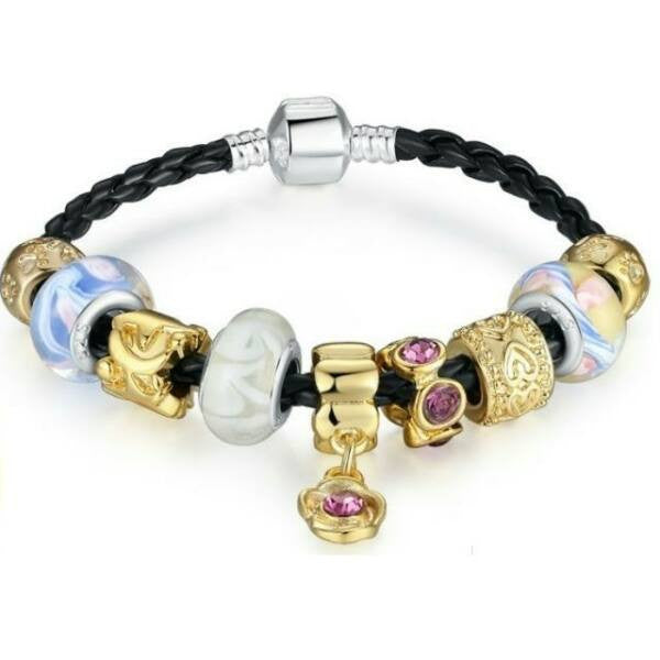 Smoon Charm karkötő 1420 bőr-gold