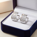 Előkelő sok kristályos kis karika fülbevaló whitegold