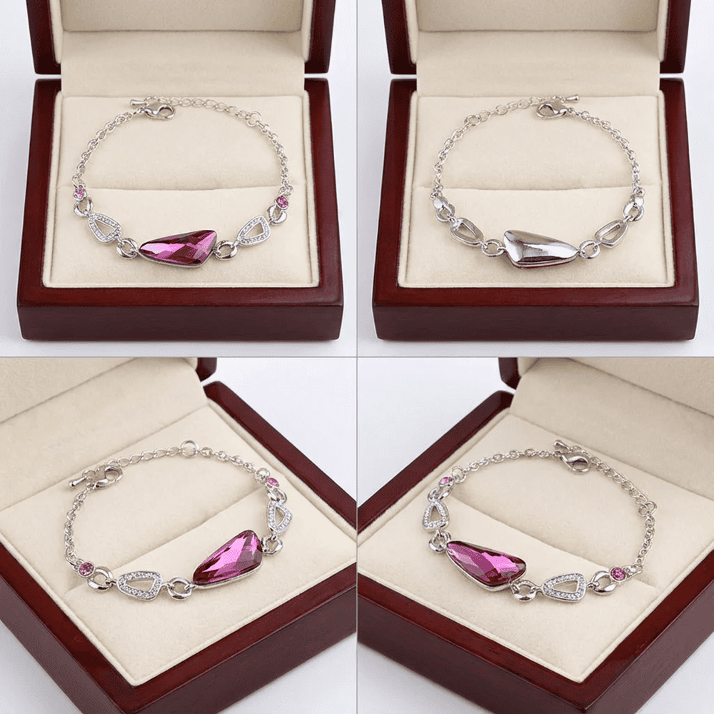 Audrey női karkötő whitegold-pink