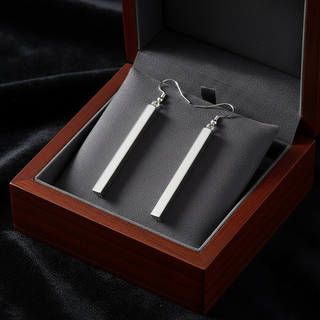 Ezüstös pálca fülbevaló