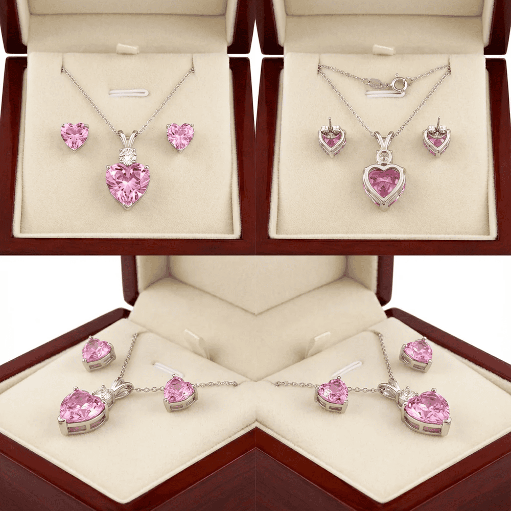 Constanza ékszer szett whitegold-pink