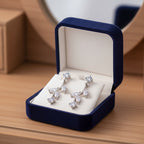 Virágszál kristály fülbevaló whitegold