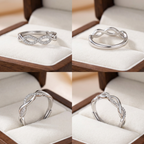 Kristályos fonat gyűrű whitegold (állítható méret)