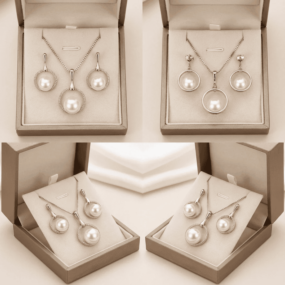 Smoon Lumea gyöngyös ékszer szett rosegold