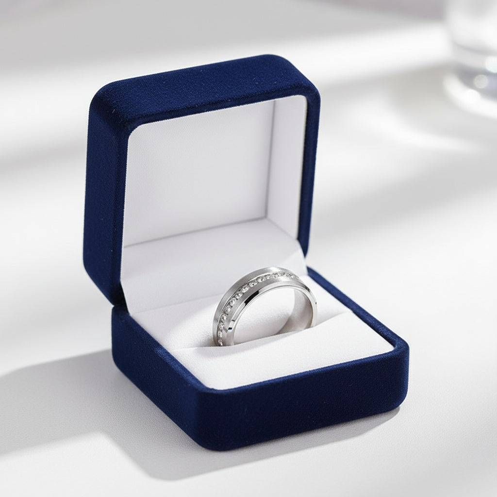 Kristálysor nemesacél gyűrű