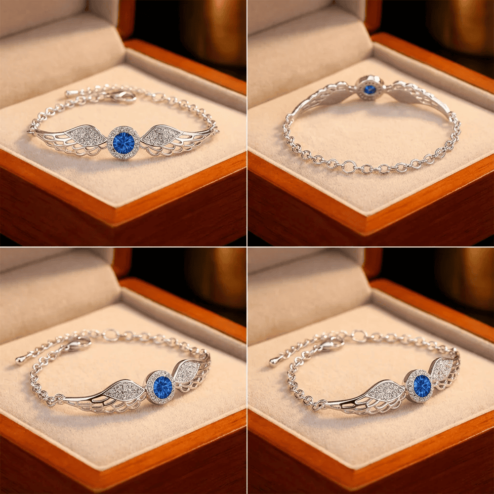 Isaure női karkötő whitegold-kék