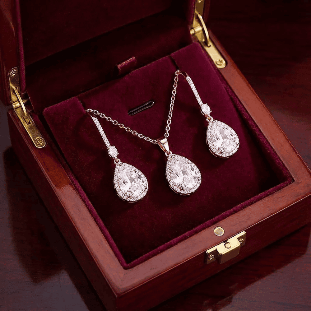 Smoon Dariela kristály csepp ékszer szett rosegold