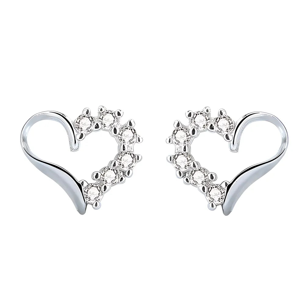 Brillant heart fülbevaló whitegold