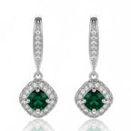 Ema női fülbevaló whitegold-zöld
