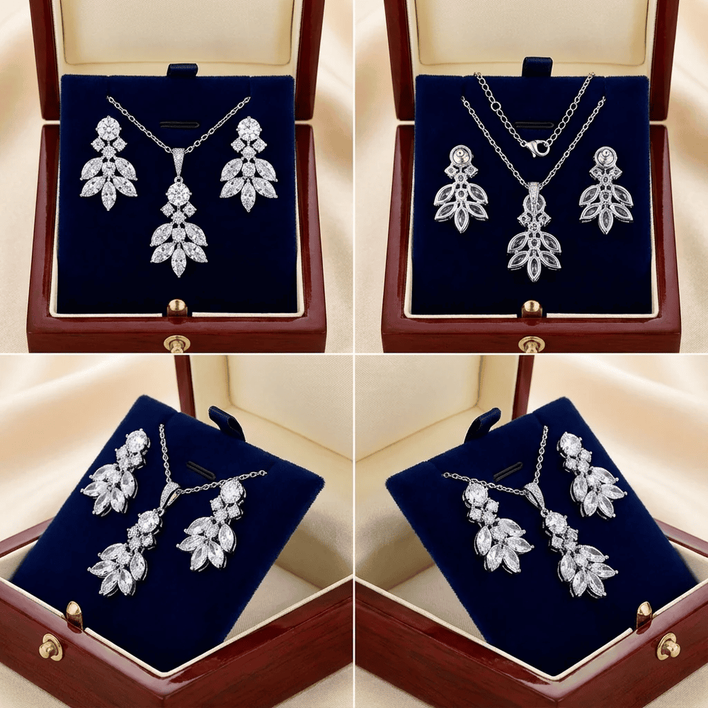 Alexa kristály ékszer szett whitegold