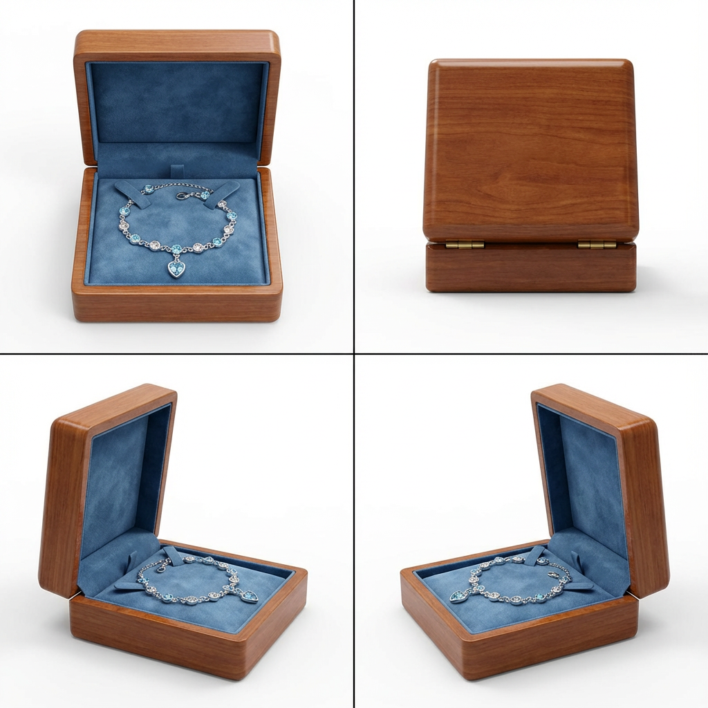 Leona női karkötő whitegold-kék