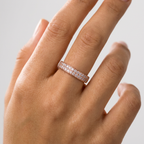 Két kristálysor gyűrű rosegold (állítható méret)