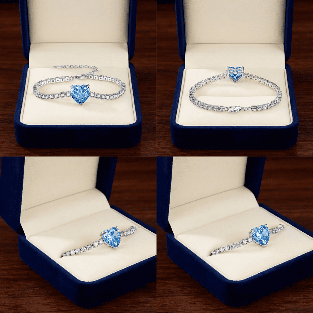 Grace exkluzív kristályos karkötő whitegold-kék