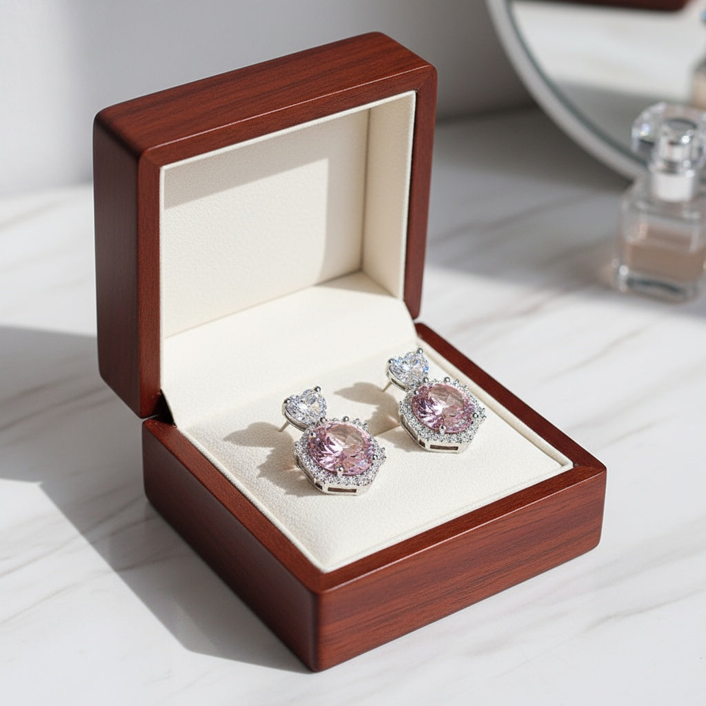 Avery fülbevaló whitegold-pink