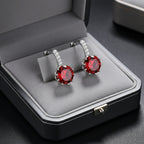 Aicha női fülbevaló whitegold-piros