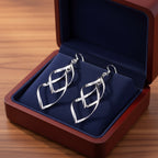 Ezüstös levelek hosszú lógós fülbevaló