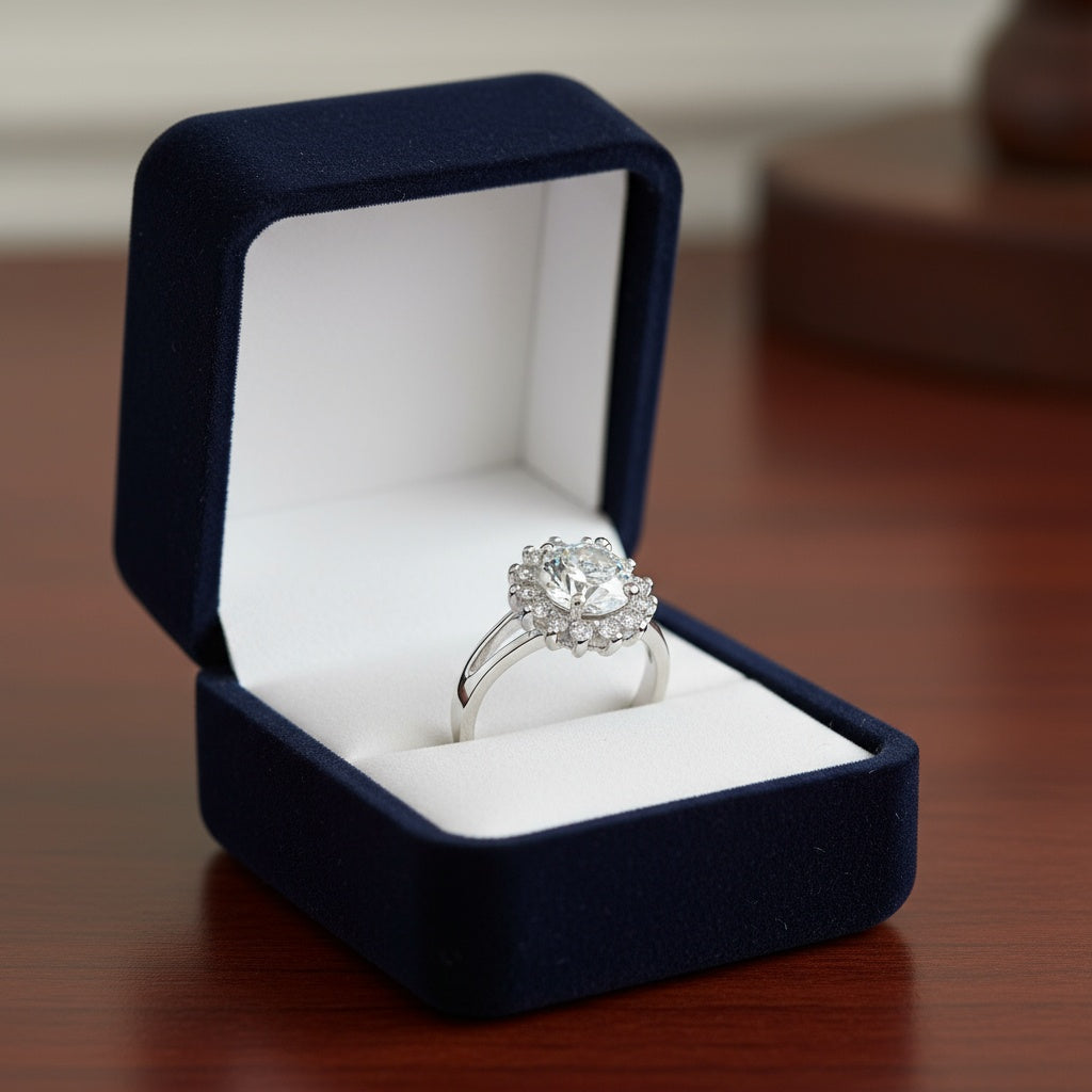 Anita ezüstös-kristályos női gyűrű