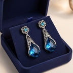 Ezüstös kék-vingate fülbevaló